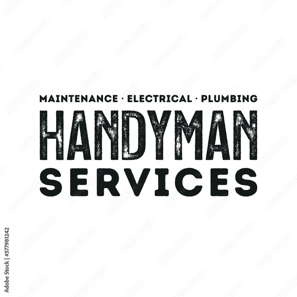 Handyman Service Logo Branding Vector Text Illustration Background