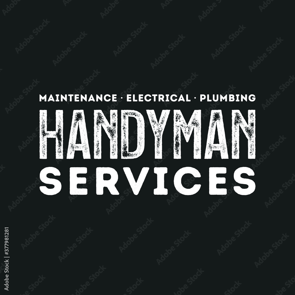 Handyman Service Logo Branding Vector Text Illustration Background