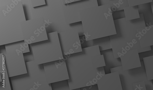 3d illustration gray background with flat squares at different levels
