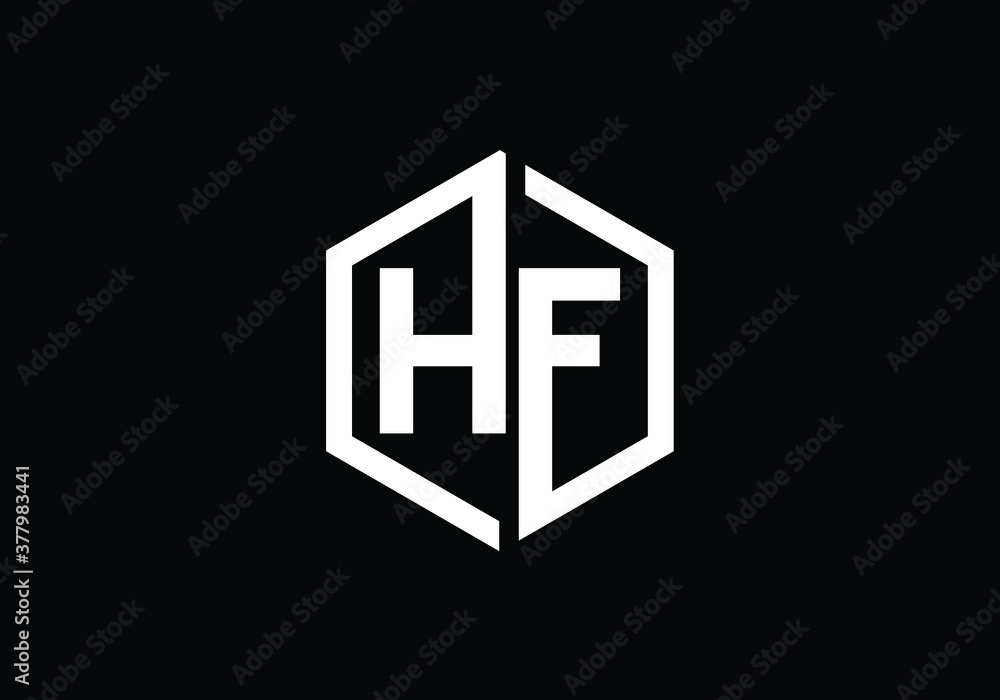 Initial Monogram Letter H F Logo Design Vector Template. H F Letter Logo Design Initial Monogram Letter H F Logo Design Vector Template. H F Letter Logo Design
