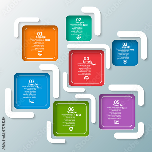 Abstract 3D Paper Infographics. Business template .Vector illustration © ollomy