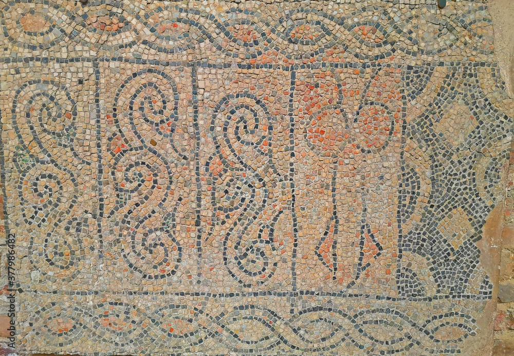 Italy, Ravenna, the basilica of Saint John the Evangelist internal mosaic.