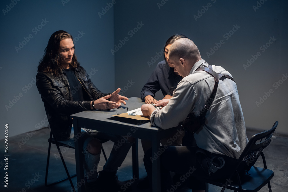 In The Police Stations Interrogation Room Good And Bad Cops Are Questioning A Theft Suspect In 2698