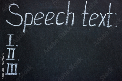  Chalkboard text Speech text and itemization