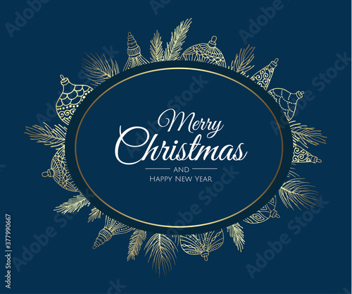 Merry Christmas background with christmas element. Vector illustration