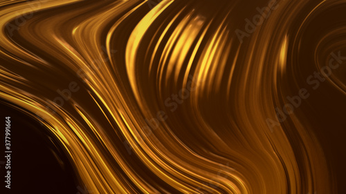 Abstract golden background with waves luxury. 3d illustration, 3d rendering.