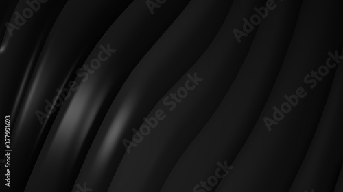Black gray gradient geometric abstract background. Elegant curved lines and shape with color graphic design. 3d Rendering.