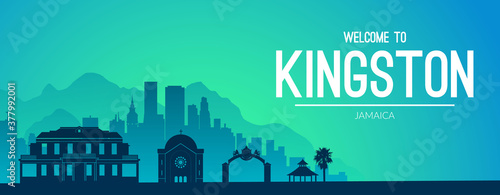 Kingston, Jamaica famous city scape view.