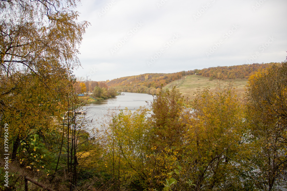 autumn landscape with river autumn landscape with river