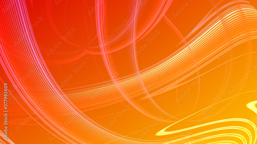 Abstract red yellow gradient geometric background. Neon light curved ...