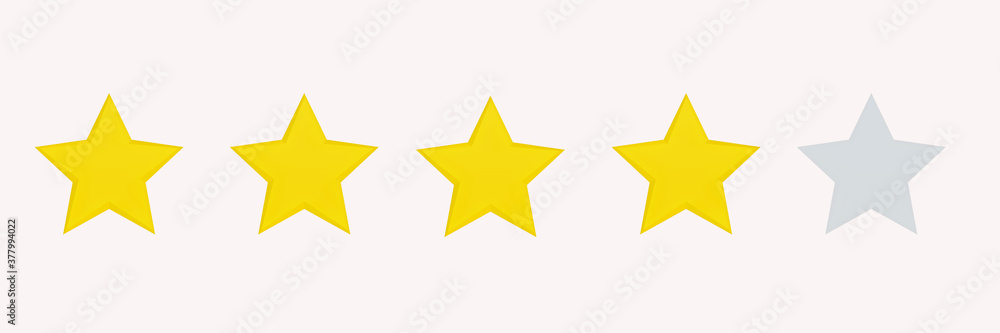 Set of five stars to establish the degree of positivity Set of five stars to establish the degree of positivity