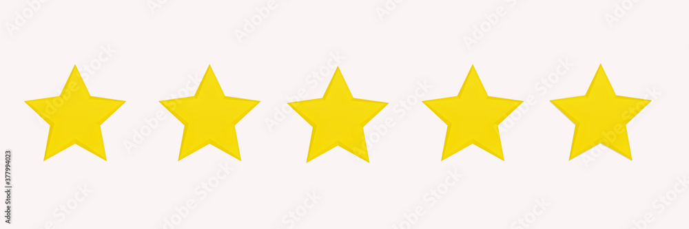 Set of five stars to establish the degree of positivity Set of five stars to establish the degree of positivity