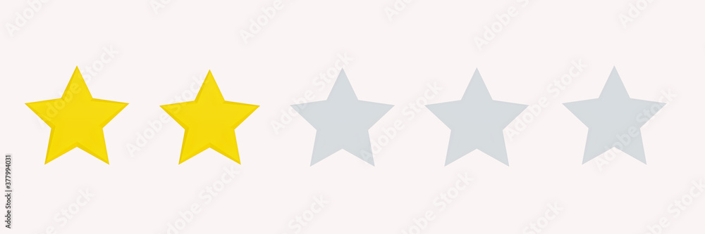 Set of five stars to establish the degree of positivity Set of five stars to establish the degree of positivity
