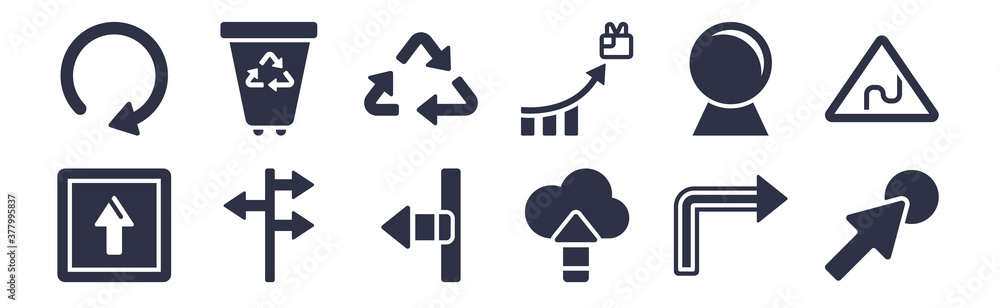 12 pack of black filled icons. glyph icons such as mouse cursor, cloud upload, opposite directions, psychic, incentive, solar recycle, recycling container for web and mobile apps, logo 12 pack of black filled icons. glyph icons such as mouse cursor, cloud upload, opposite directions, psychic, incentive, solar recycle, recycling container for web and mobile apps, logo