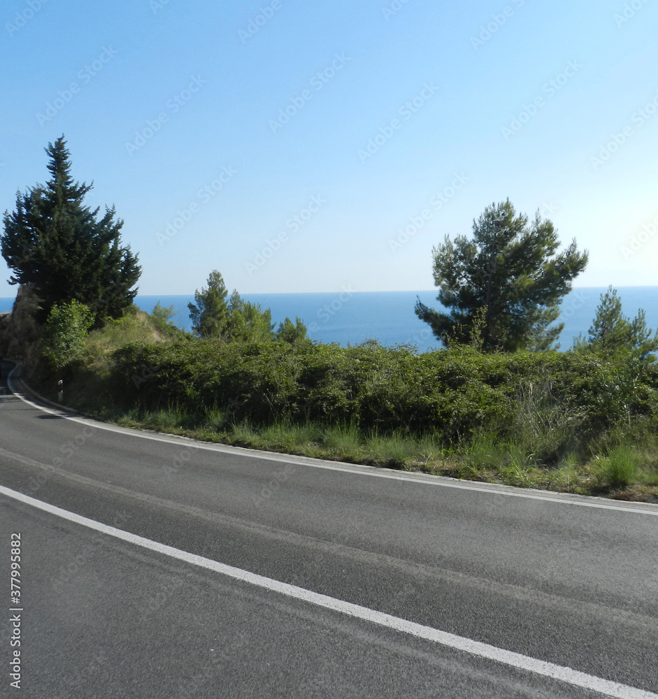View from the traffic highway to the open sea View from the traffic highway to the open sea