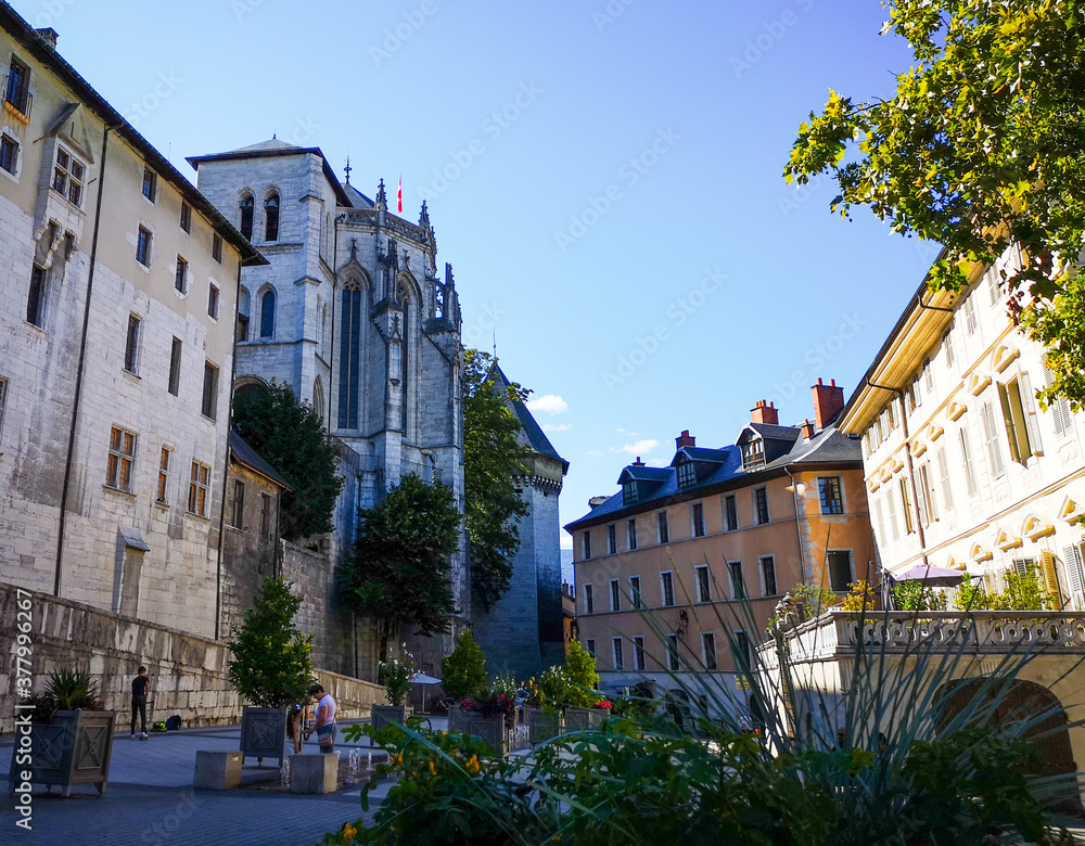 Fototapeta premium View of a noble palace, residence of the Dukes of Chambery and center of government in the Middle Ages