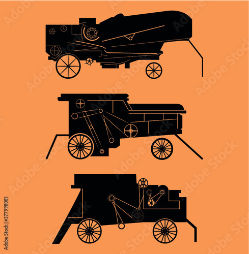 Threshing-machine, Tresher silhouette