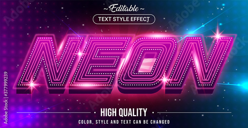 Editable text style effect - Neon theme style.