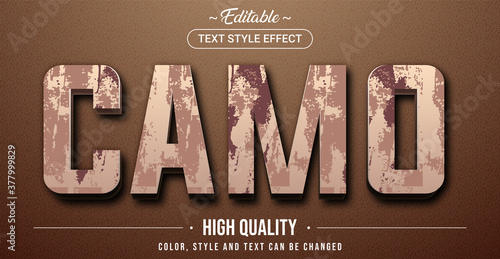 Editable text style effect - Camouflage theme style.