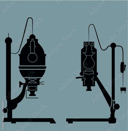 Darkroom enlarger silhouette