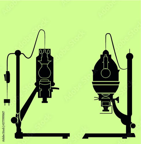 Darkroom enlarger silhouette