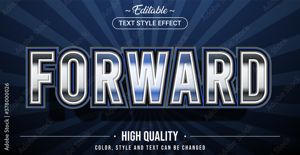 Editable text style effect - Forward theme style.