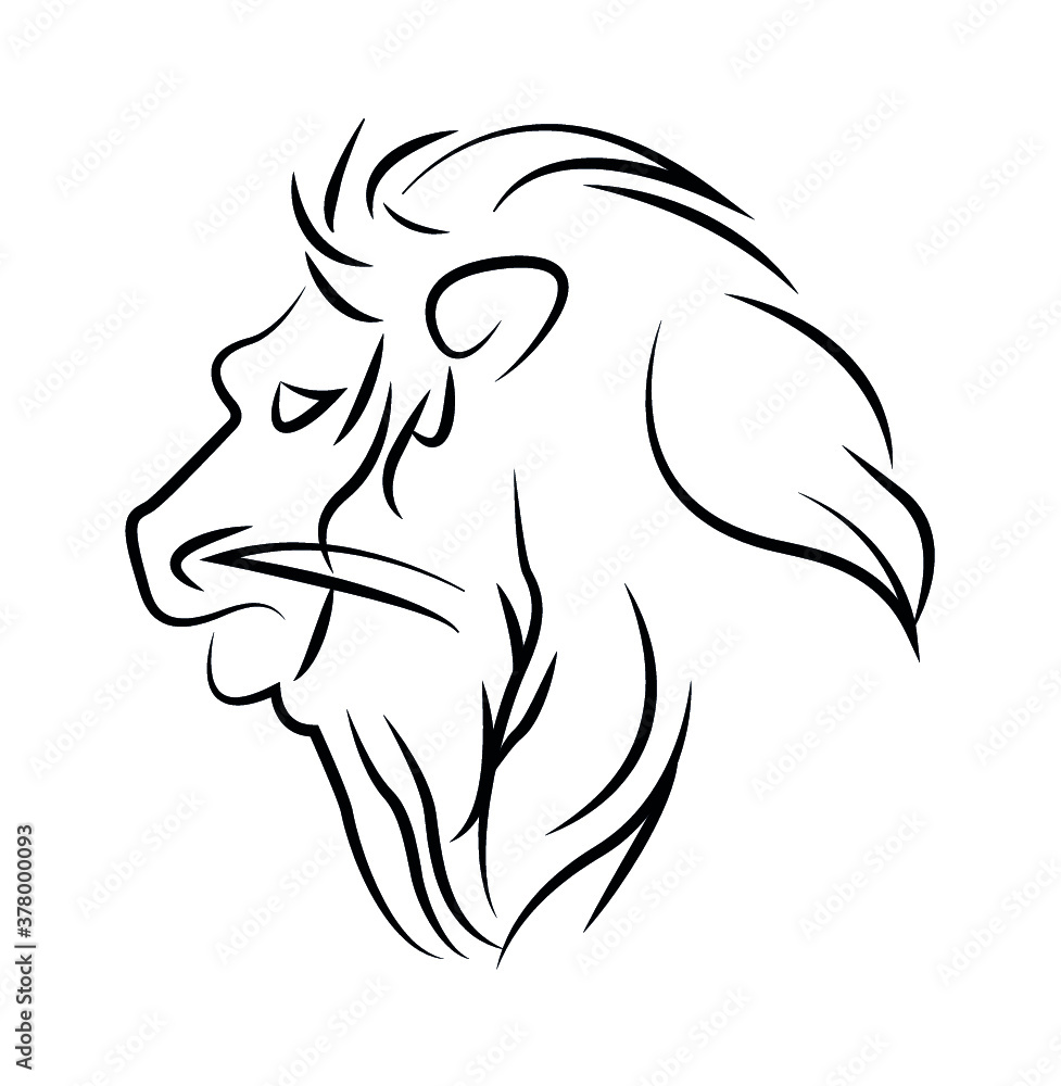 Lion face profile silhouette Lion face profile silhouette