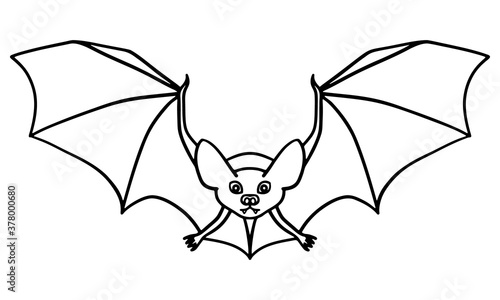 Hand-drawn flying bat