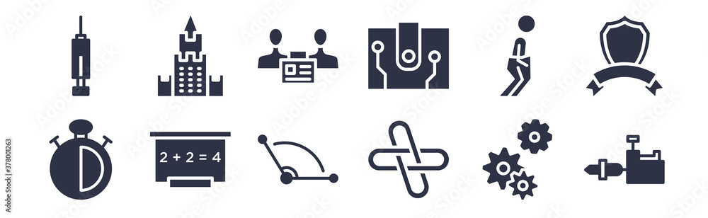 12 pack of black filled icons. glyph icons such as tattoo machine, interlock, blackboard with basic calculations, sack race, smart wallet, limited liability, null for web and mobile apps, logo 12 pack of black filled icons. glyph icons such as tattoo machine, interlock, blackboard with basic calculations, sack race, smart wallet, limited liability, null for web and mobile apps, logo