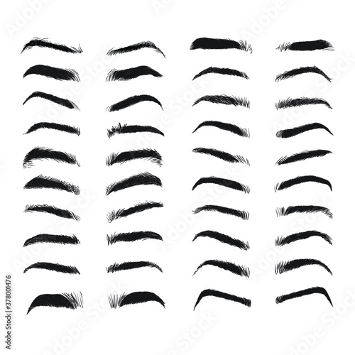 20 celebrity-based eyebrows. Eyebrows can be expanded to add to brushes and change color, shape, and size. Celebrities these are bases on are from the past and present.