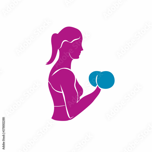 silhouette of woman exercising with dumbbells