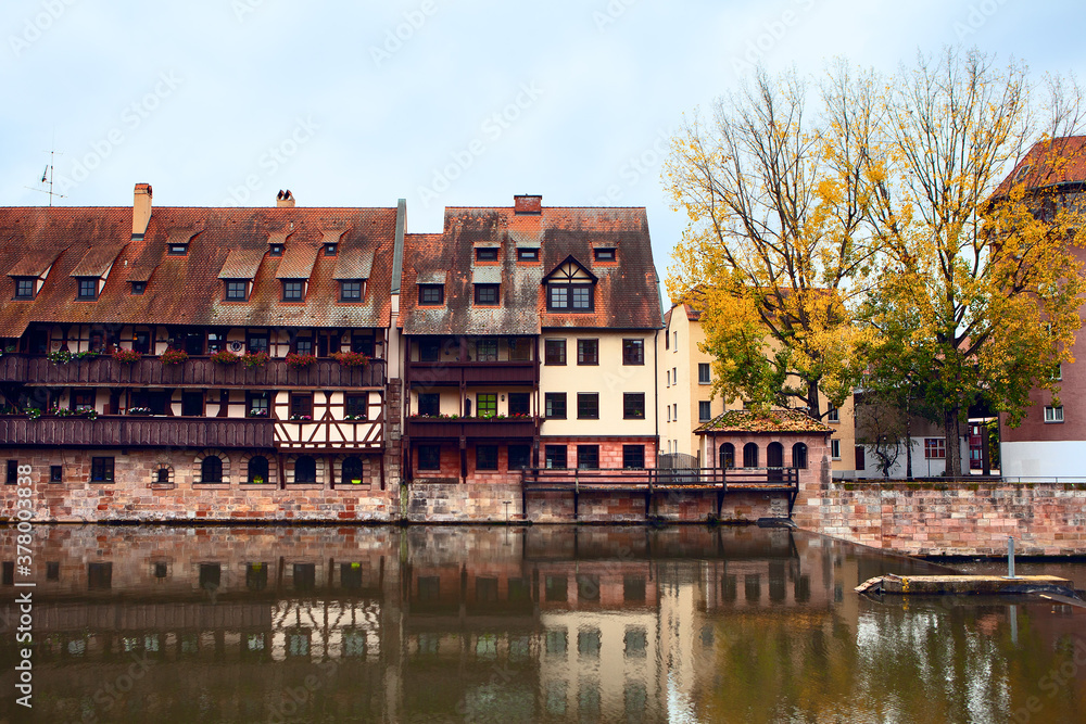 Nuremberg riverside houses in the old quarter