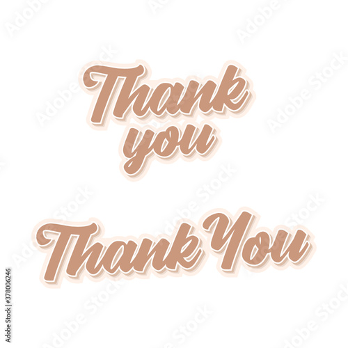 Thank You Text  Grateful  Gratitude  Thanks  Handwritten Brush Calligraphy Vector Text Illustration Background