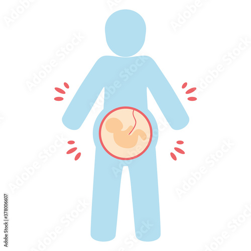 Isolated zika virus pregnant illness icon - Vector