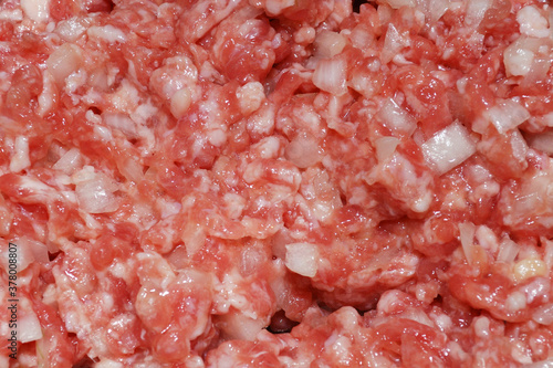 Minced meat close up.