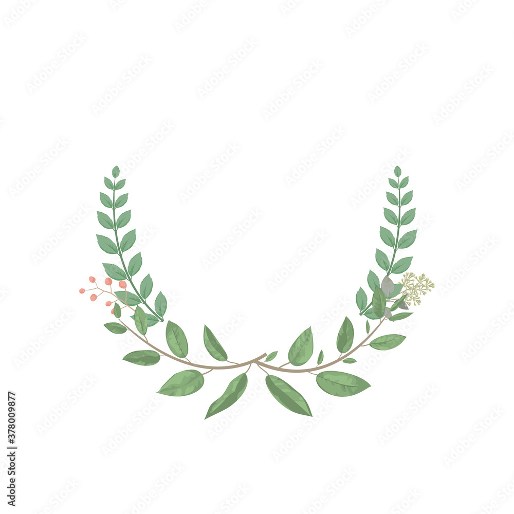 Obraz premium 葉 植物 新緑 緑 楕円形 フレーム