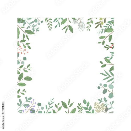 葉　植物　新緑　緑　四角　フレーム