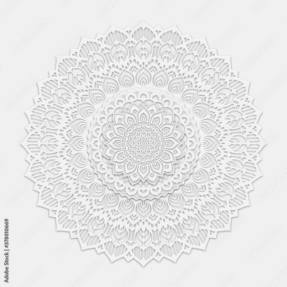 Fototapeta premium Luxurious arabesque background with Clean White Mandala style art vector
