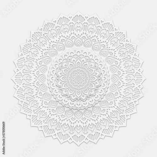 Luxurious arabesque background with Clean White Mandala style art vector