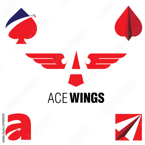 Ace Wings symbol vector set for aviation, team. or any other purpose