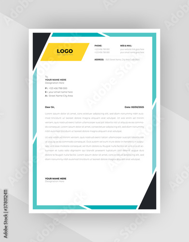  Minimal style Corporate letterhead template design.