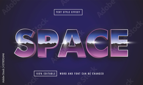 Space Retro chrome text effect editable premium download