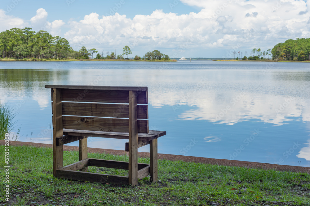 Park Bench Overlooking the Lake