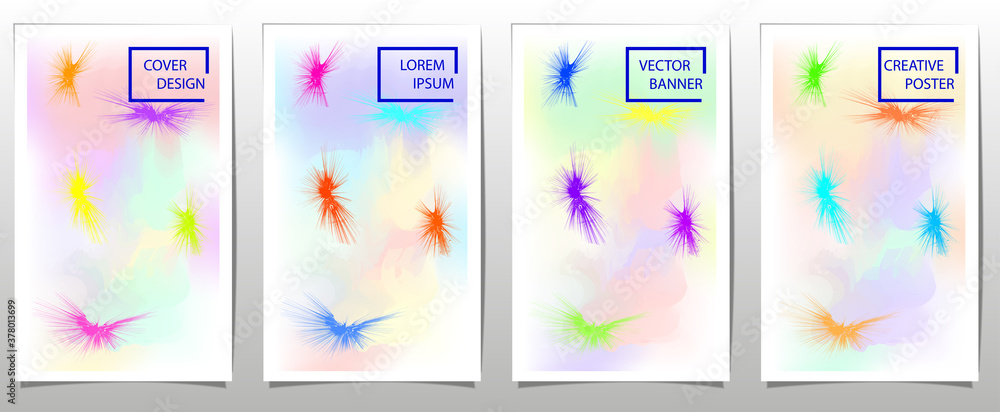 Set of bright colorful vector background. Abstract illustration.