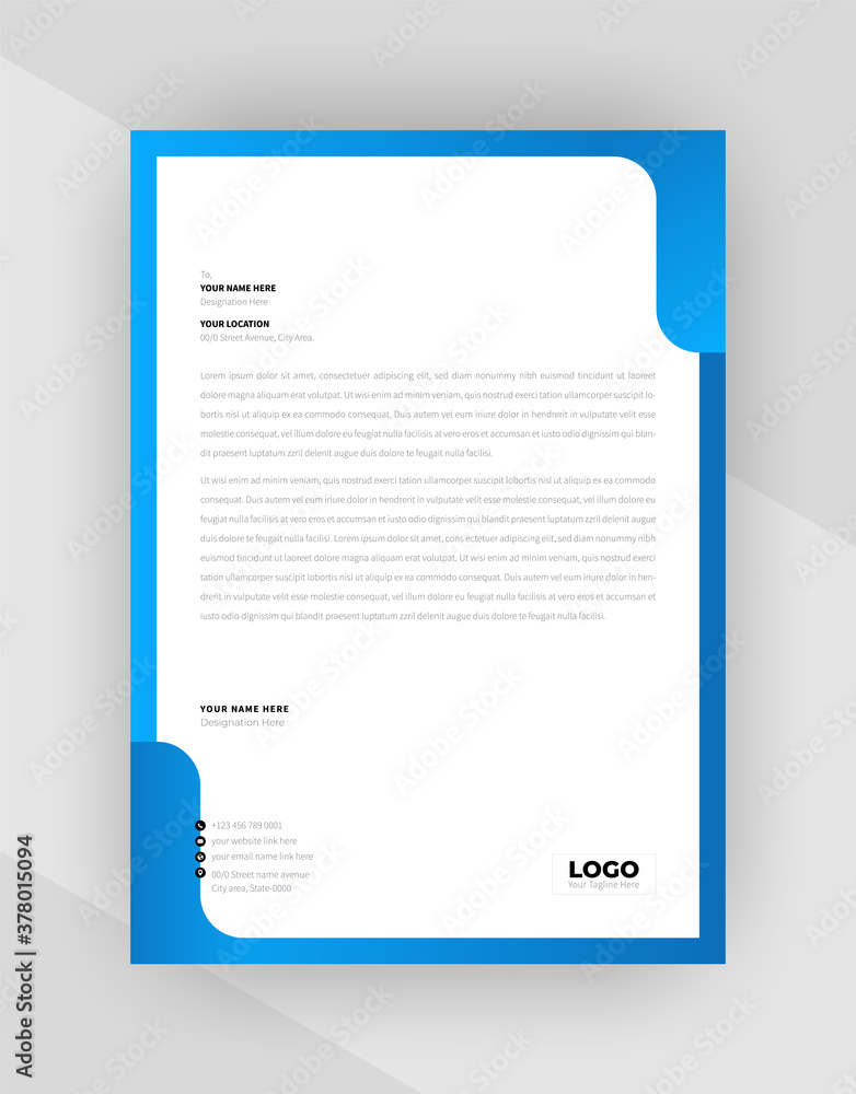 Clean Style Creative letterhead template design. Clean Style Creative letterhead template design.