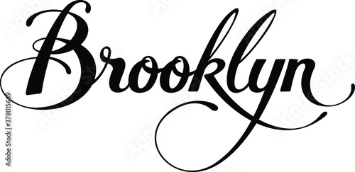 Brooklyn - custom calligraphy text