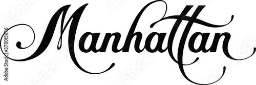 Manhattan - custom calligraphy text