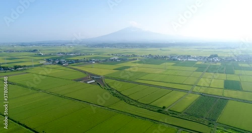 《青森県》津軽市　津軽平野の空撮