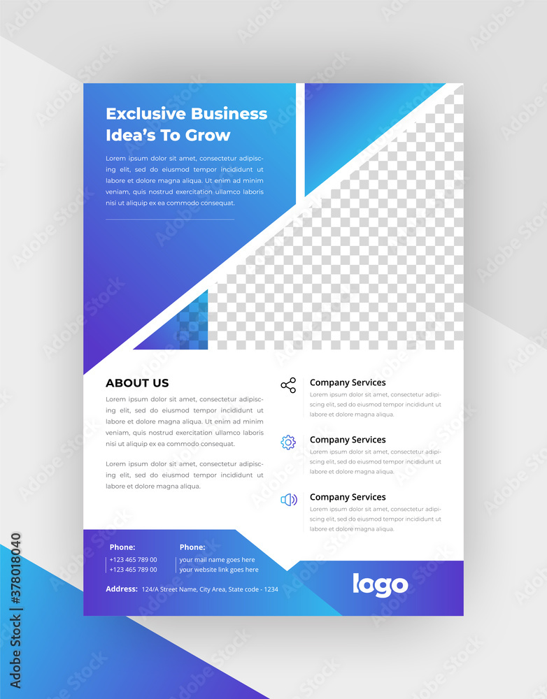 Exclusive Business Idea Concept flyer template.