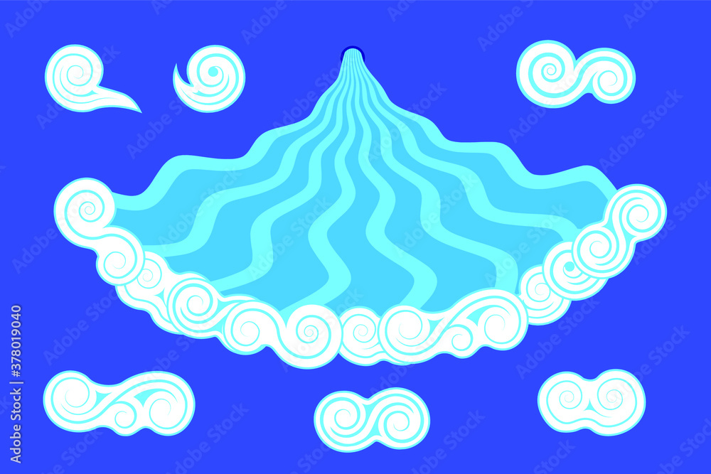 Water Foam Swirling Vector Patterns